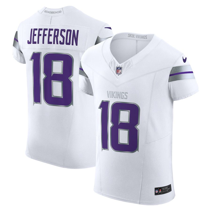 Men Minnesota Vikings #18 Justin Jefferson Nike White Alternate Vapor F.U.S.E. Elite Player NFL Jersey